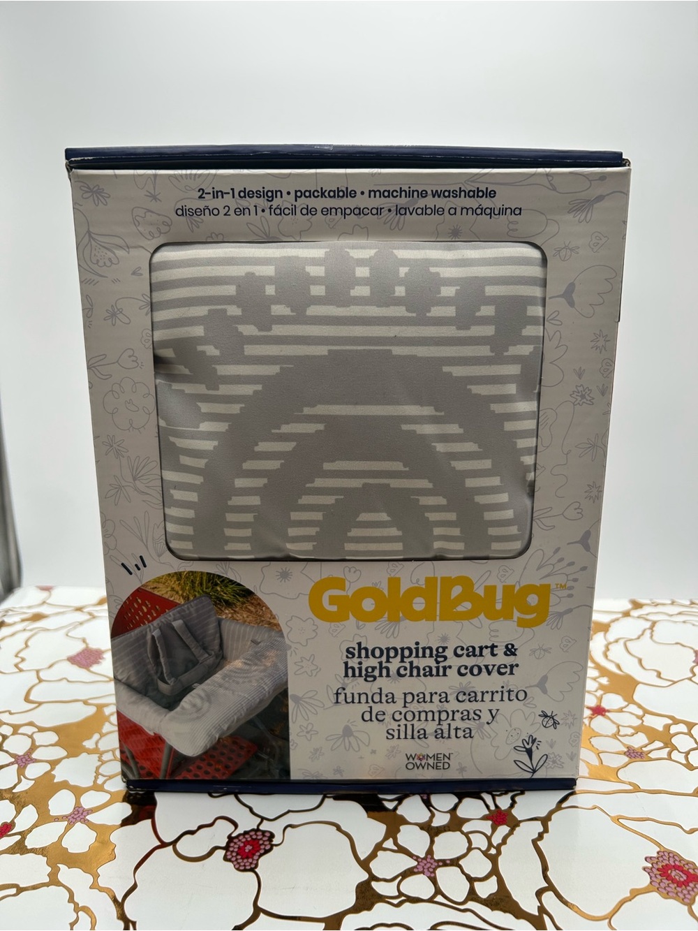 GoldBug Gray Shopping Cart & High Chair Cover - Packable, Machine Washable